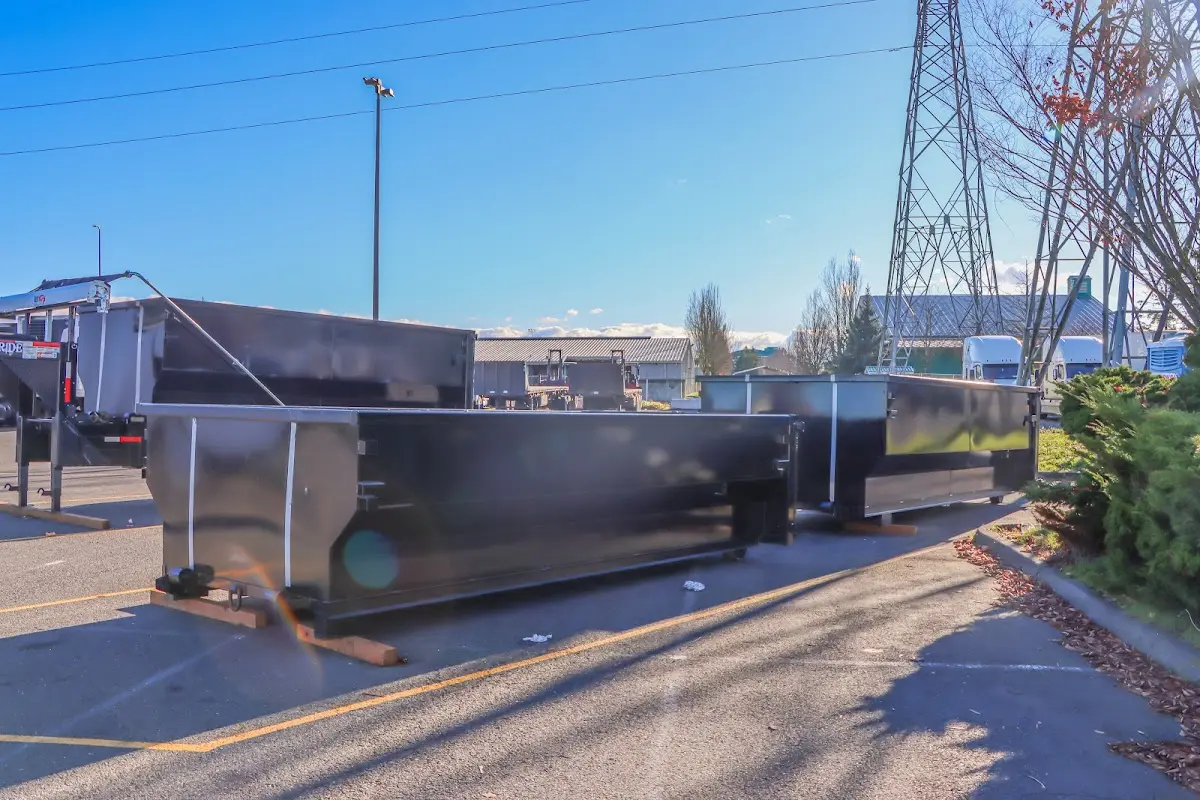 Roll-off dumpster ready for waste disposal at job site for Construction Dumpster Rental in Suisun City